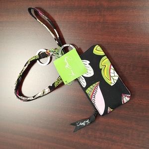 Vera Bradley Moon Blooms Zip ID Case with Removable Lanyard NWT
